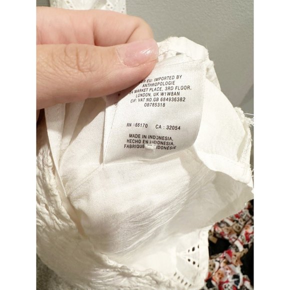 Anthropologie Ett:twa Womens Alice Eyelet Jumpsuit Embroidered White Size 6 - Picture 7 of 14